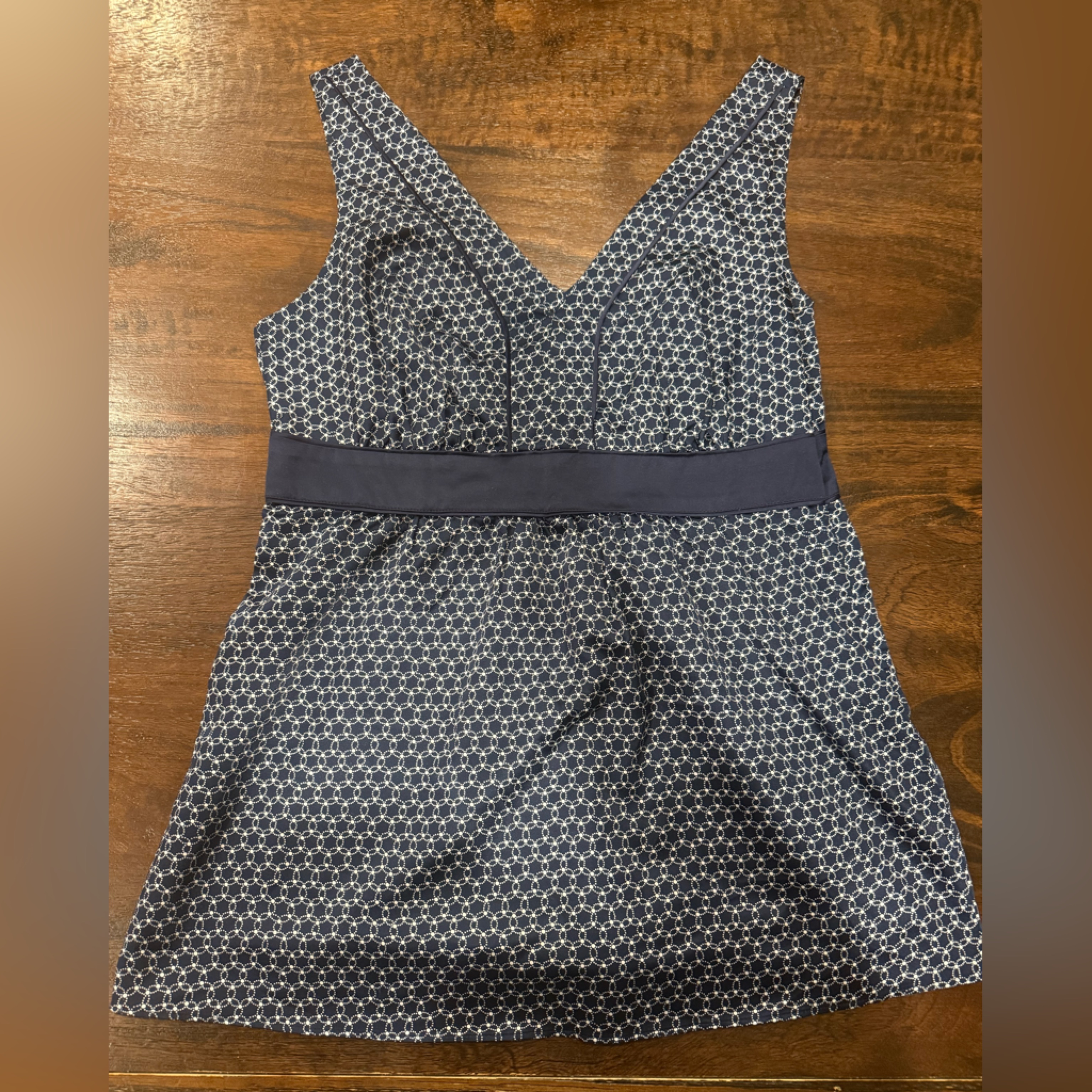 New York & Company Navy Patterned Kids Dress
